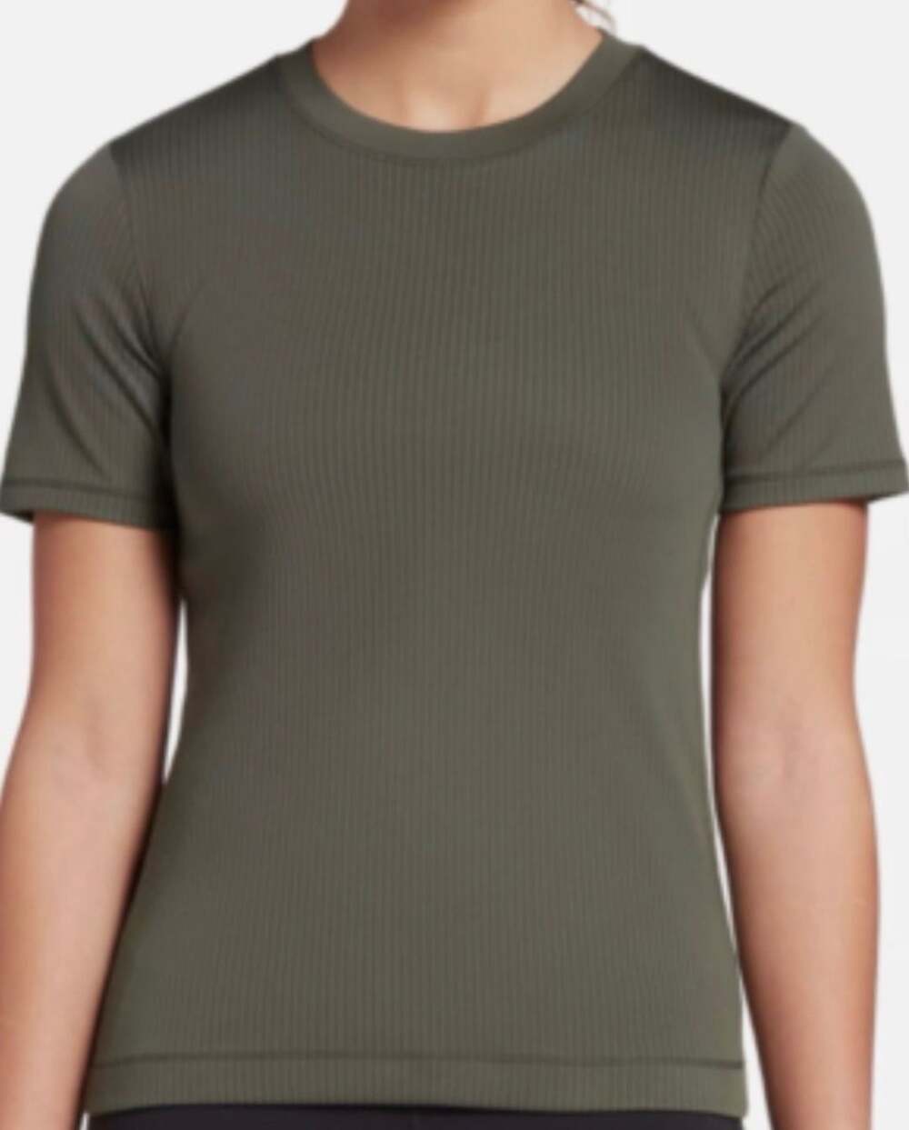 CALIA by Carrie Underwood The Essential Ribbed Tee - Dark Olive k1)